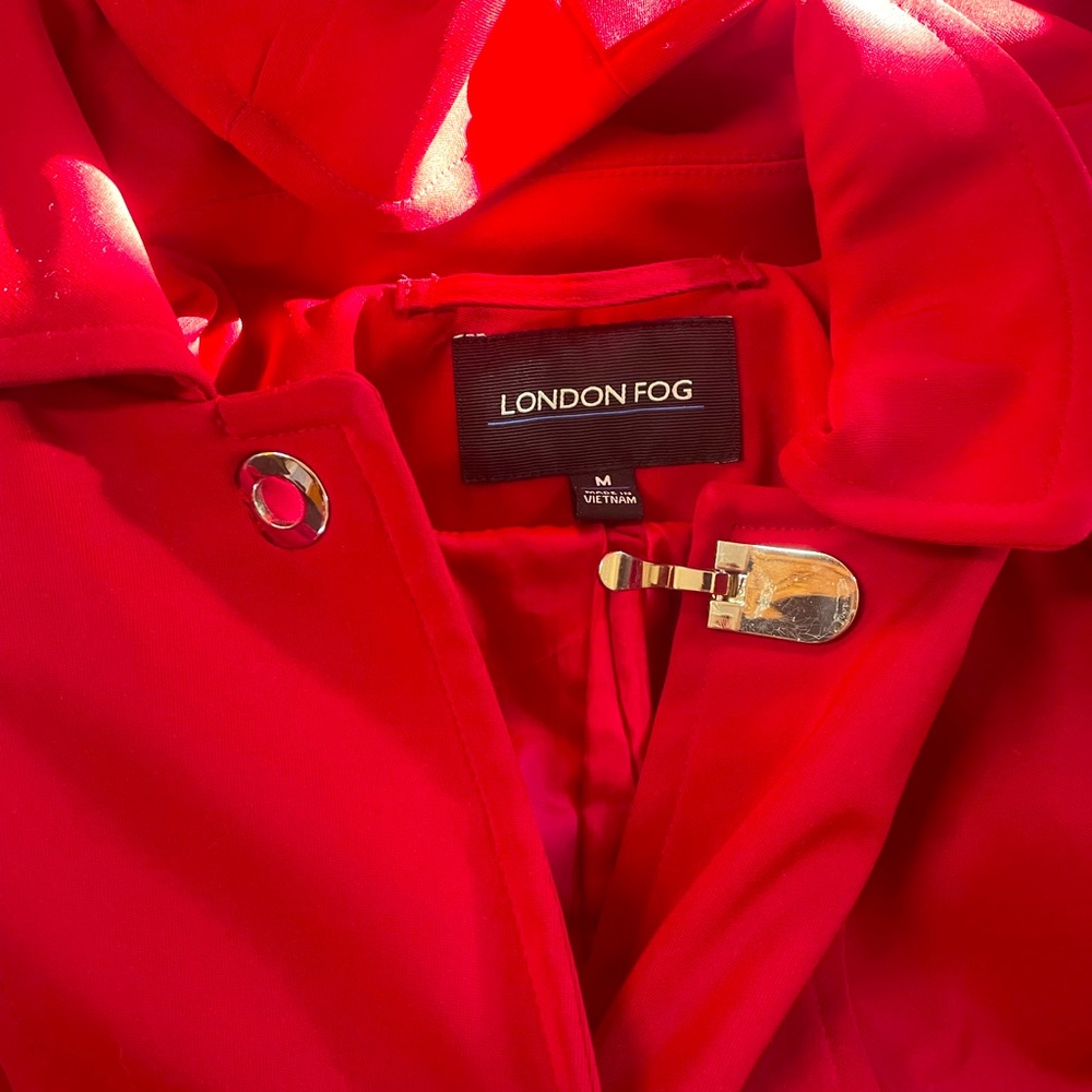 London Fog Red Women's Coat with Gold Hardware